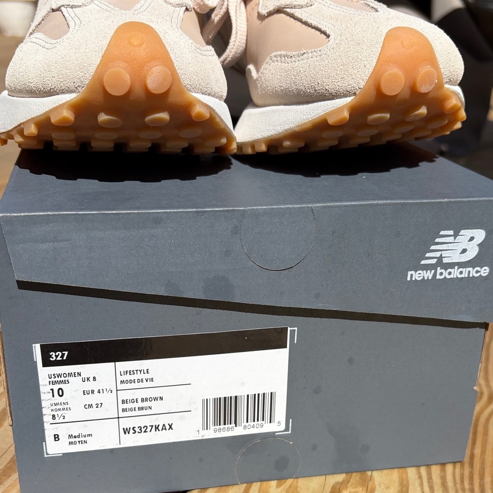 New Balance Beige and Tan Women's Sneakers - Picture 2 of 5